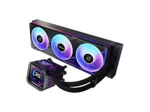 ASRock PHANTOM GAMING 360 LCD 32mm radiator, 3.4" LCD, VRM module, 360 ARGB unified-frame fan, black version