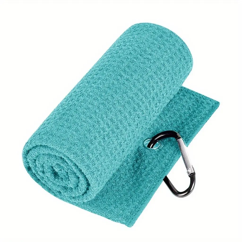 30*50cm Waffle Pattern Golf Towel with Carabiner Clip, Hook Design Golf Accessories for Men, Drying Golfing Durability Absorption
