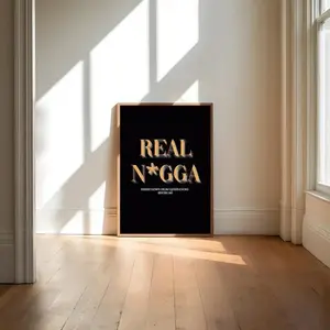 Black Print, African American Art, Black Empowerment, Culture Print, Gift For Him, Gold Print UnNo No Framed