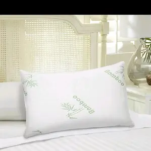 Queen Memory Foam Pillow w/ Removable Bamboo Cover–Hypoallergenic Antimicrobial