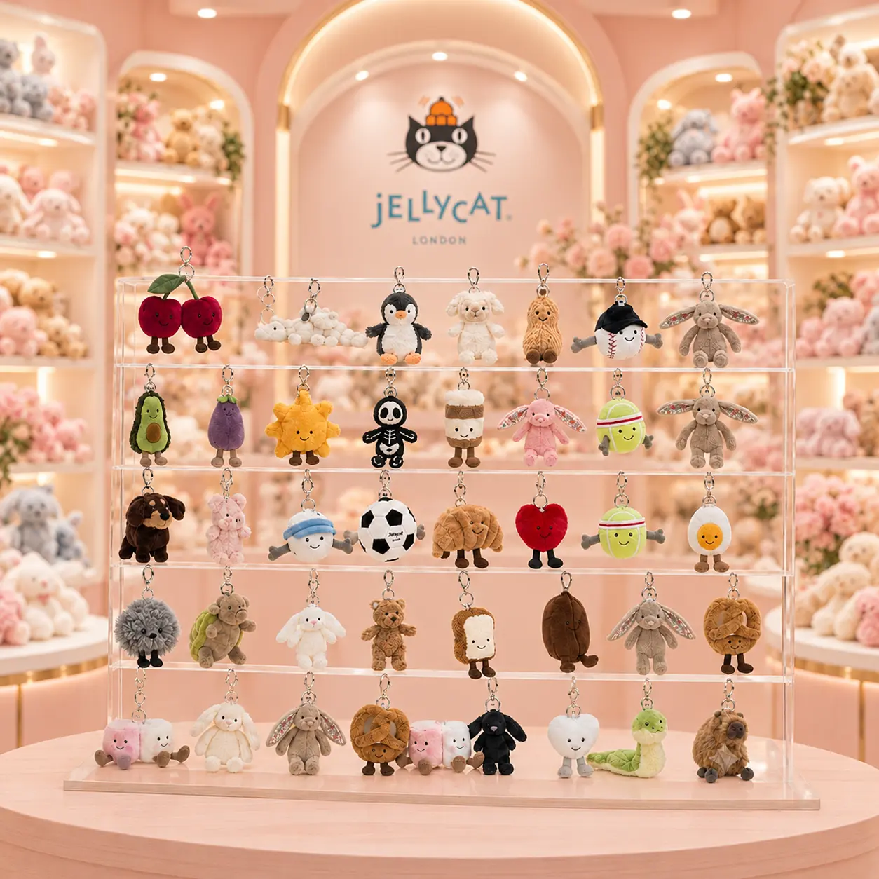 Jellycat Collectible Bag Charms, Mini Plush Keychain Characters, Cute Gift for Jellycat Lovers, Ready to Ship from USA