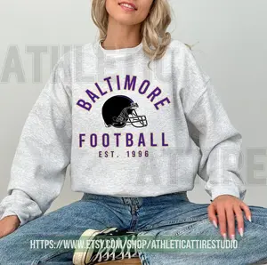 Baltimore Football Vintage Sweatshirt T-Shirt, Retro Raven Crewneck, Oversized Ravens Football Sweatshirt, Baltimore Football Fan Gift FGJ16