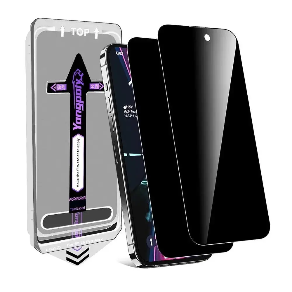 Tempered Glass Smartphone Screen Protector, HD/Anti-spy Phone Screen Protective Film, Handheld Cellphone Accessories for iPhone 11 12 13 14 15 Pro Max