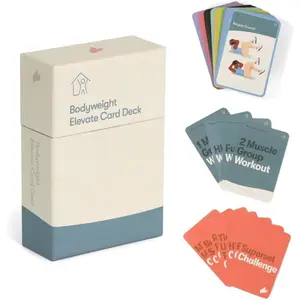 Bodyweight Elevate Exercise Cards:  Workout Series Card Deck - Comprehensive At- Fitness System with 65 Exercises, 8 Bonus Challenges, and 4  Workout Formats.