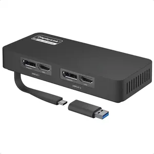 4K DisplayPort and HDMI Dual  Adapter for USB 3.0 and USB-C, Compatible with Windows