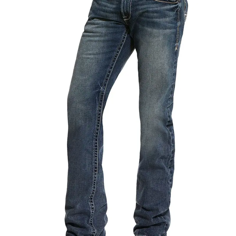 ARIAT Men's M5 Lennox Straight Fit Denim Jeans - Mensfashion Casual Bottoms with Plain Pockets, Soft Fabric, Shirts-Compatible Design