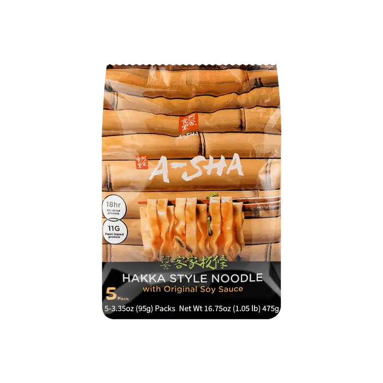 A-Sha Hakka Style Noodle with Original Soy Sauce - 95g x 5 Pack