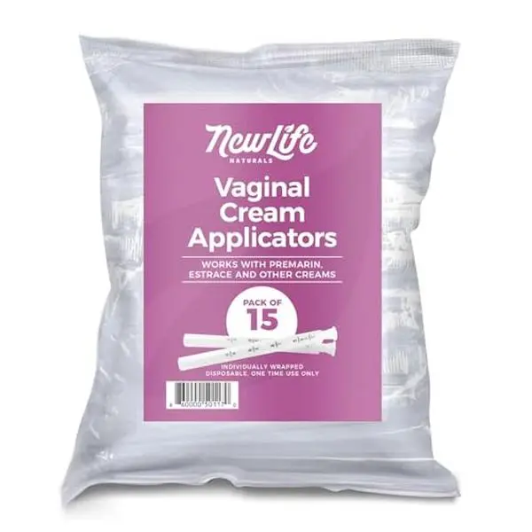 NewLife Naturals Disposable Vaginal Applicators 15 Pack – Threaded Vaginal Cream Applicators with Dosage Markings – Individually Wrapped Clean Single Use for Gels, Lubricants, & Creams – Made in USA