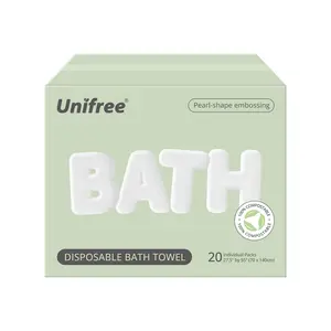 [Live Flash Sale] Unifree Disposable XL Bath Towels, Travel & Hotel & Bogo Sale, 20 Count, Individually Packed, Large Size, White Home Goods, Personal