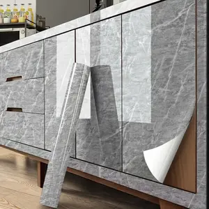 One roll[23.62*393.70 in]1 roll of modern marble PVC wallpaper, self-adhesive waterproof kitchen oil proof sticker, detachable plastic surface home decoration, kitchen wallpaper | modern aesthetics | self-adhesive design