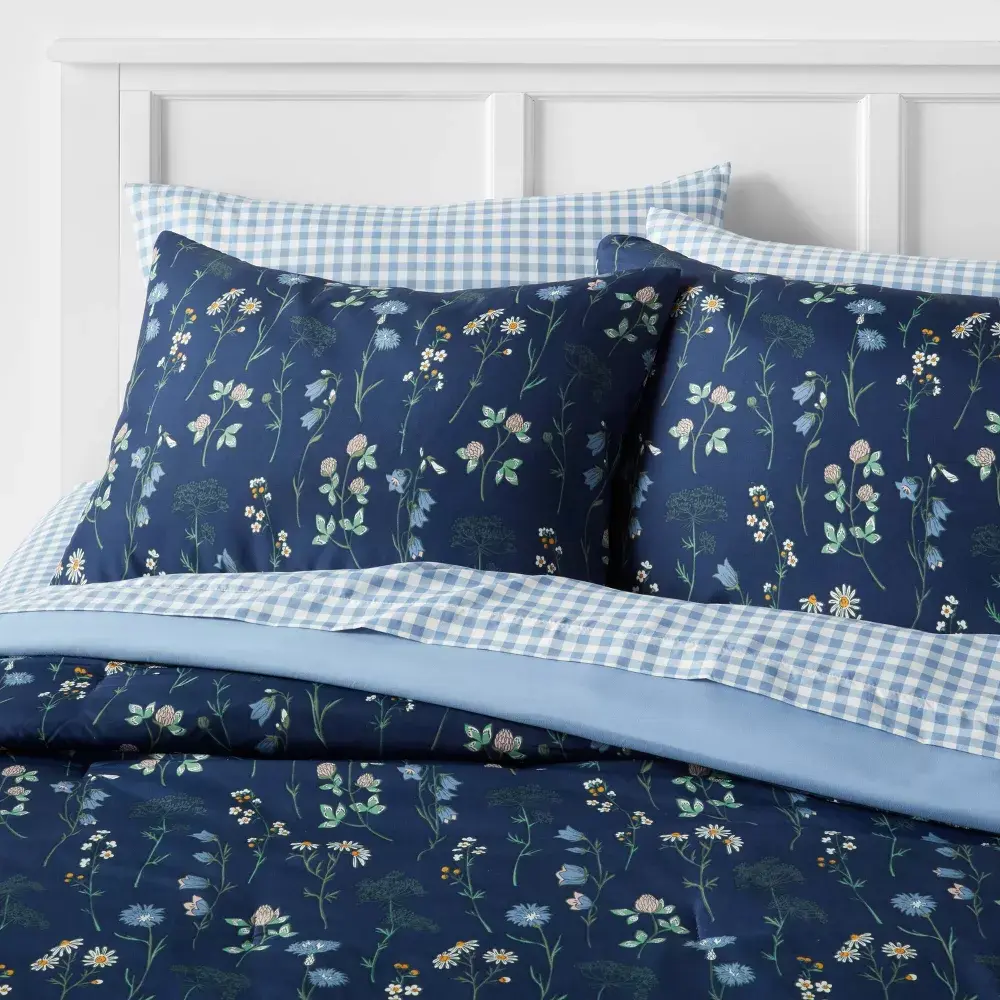 Floral Printed Microfiber Reversible Comforter & Sheets Set - Room Essentials: Botanical Design Lightweight Floral Printed Microfiber Reversible Comforter & Sheets Set - Room Essentials: Botanical Design Lightweight