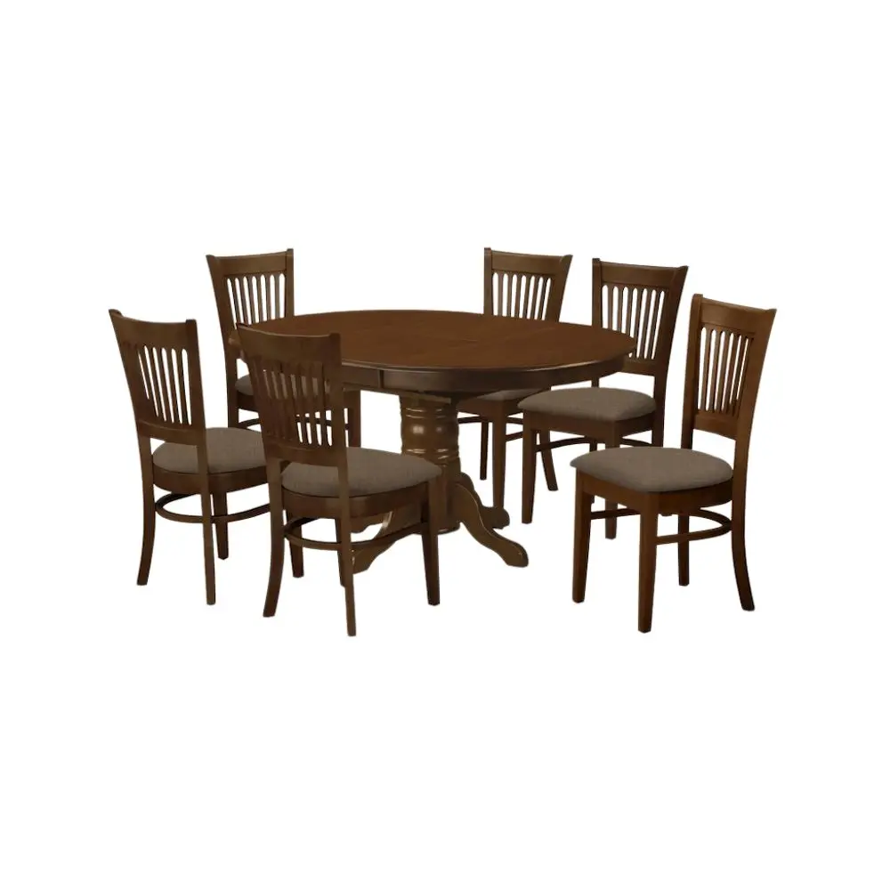 Solid Wood Dining Table Set for 6 with Chairs, 7 Pcs Kitchen Ensemble