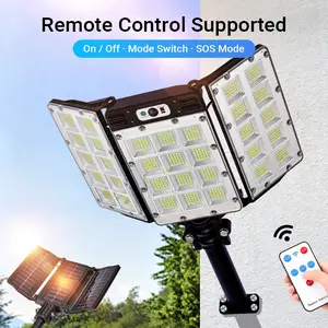 Solar Flood Lights 800 LEDs Motion Sensor Remote Control IP65 Waterproof 3 Brightness Modes Super Bright Outdoor Security Lights SummerVibes
