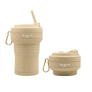 Hanara Viral Collapsible Cup – 18oz with Straw | Leak-Proof, Travel-Friendly & Aesthetic Bottle Drinkware