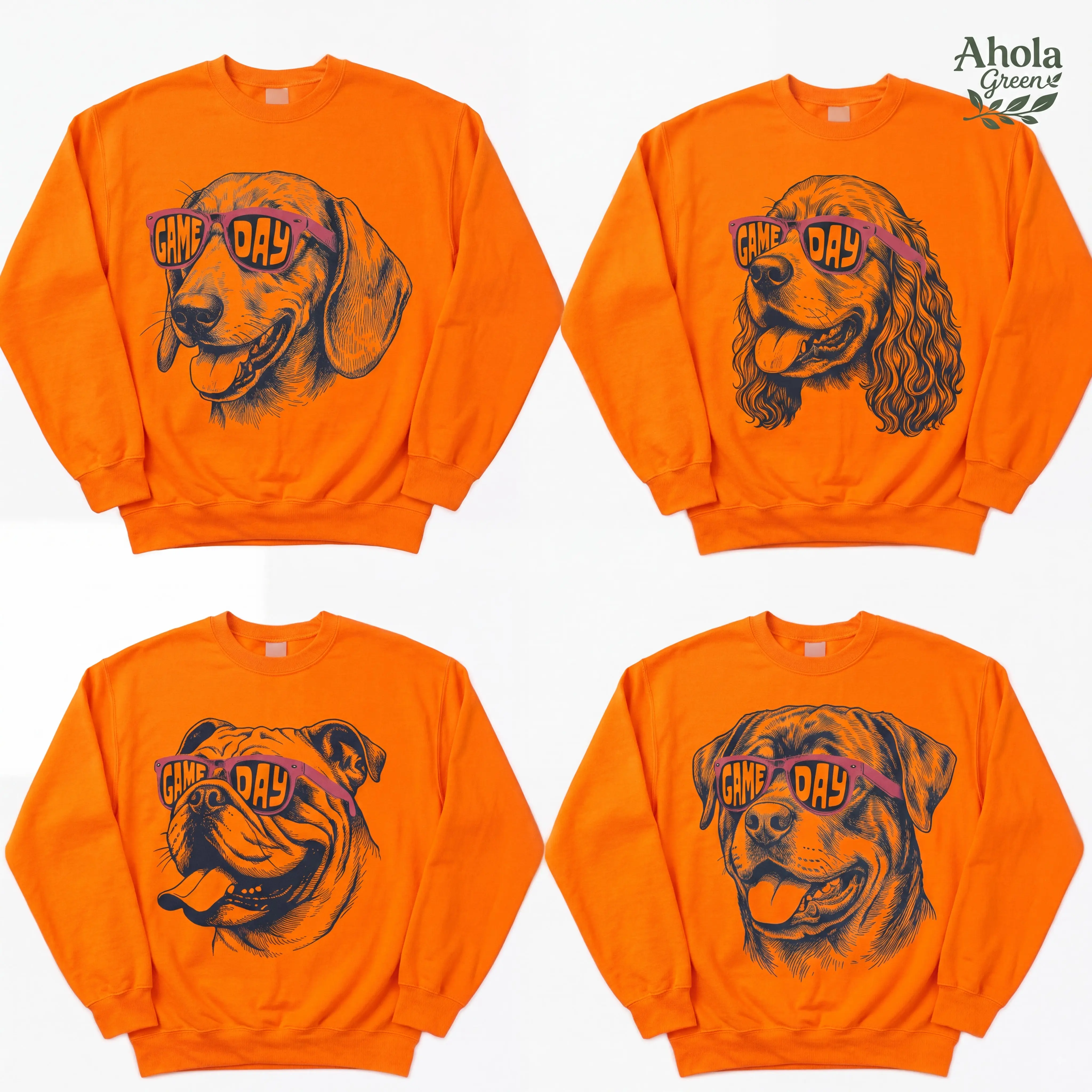 30+ Breeds Dog Game Day Sweatshirt, Funny Football Dog Graphic Crewneck, Vintage Sports Fan Fall Pullover, Unisex Sweatshirt Everyday Hoodie