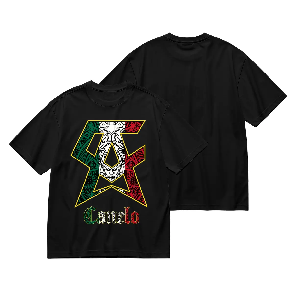 Men's Canelo Alvarez Boxing Graphic T-Shirt, Boxing Star Logo Geometric Printed Cotton O-Neck Short Sleeve Casual Sports Daily Tee