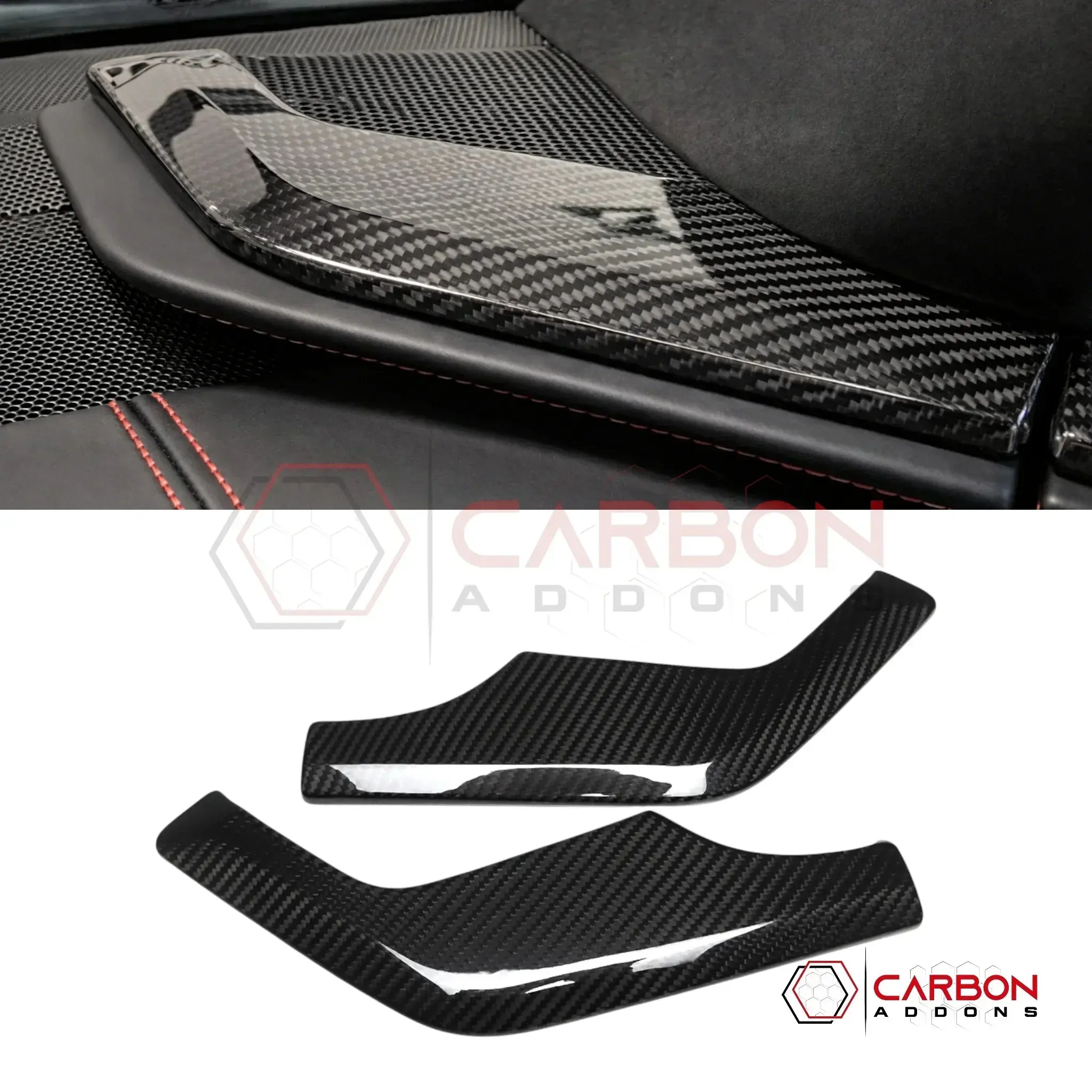 C8 Corvette Real Carbon Fiber Dashboard Speaker Trim Covers | Interior Overlay (2020–2025)