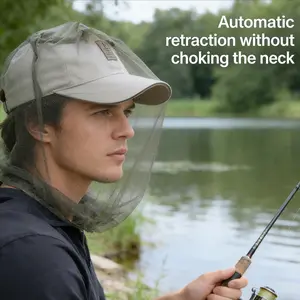 3pcs Large Outdoor Fishing Hat Mosquito Net, High Strength Insect Protection, Fine Mesh Design, Fits All Hats, Ideal for Fishing Hunting