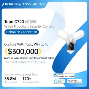 TP-Link & Tapo C720 | 2K QHD Floodlight Security Camera | 2800 Lumen 270° Motion-Activated Light | Free AI Person/Vehicle Detection | No Monthly Fees | Works with Alexa & Google Home