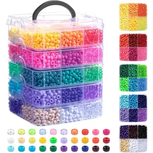 6000 count Pony Beads, 30 Colors 6x9MM Kandi Beads Bulk for Crafts Bracelet Making Hair Braiding  Key Chains DIY Crafts Christmas Gifts (3.44lb, Stack Box)