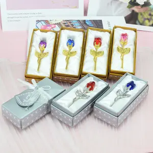 Crystal Rose Metal Craft Premium Gift Box, Wedding Valentine's Day Creative Decoration, Unique Present Packaging, 1pc Decorative Ornament