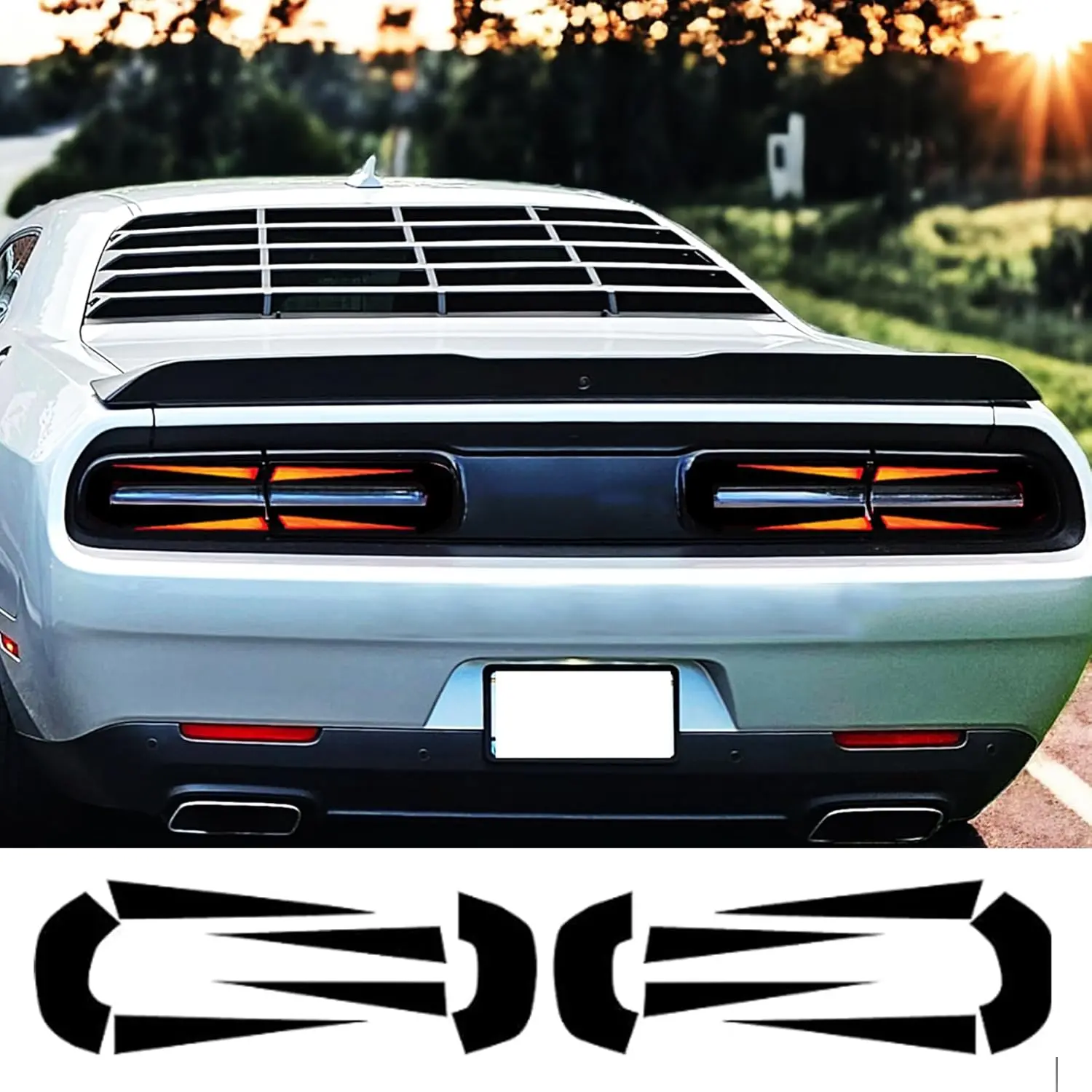 for Dodge Challenger , Rear Taillight Race Track Decal Sticker, Tail Light Tint Decal for Dodge Challenger