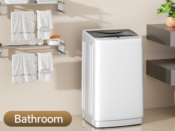 Portable Washing Machine, 7.7 lbs Full-Automatic Compact Laundry Washer, Stainless Steel Drum, 10 Wash Cycles, Auto-Balance Detection, LED Display, Mini Washer for Home, Apartment, Dorm