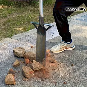 Heavy-Duty Manganese Steel Garden Spade with a Reinforced Blade And Hardened Edge - a Manual Digging Tool for Breaking Roots, Loosening Soil, And Outdoor Gardening - Features a Durable Solid Wood Handle, No Electricity Required Durable Gardening Tools