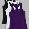 Women's Solid Sports Tank Top, Breathable Comfortable Racerback Vest, Ladies Sportswear for Indoor Outdoor Training, Sporty Fitted Activewear, Sports Clothing