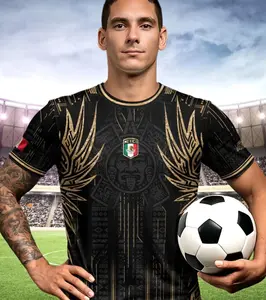 Men's Mexican Aztec football T-shirt, football uniform, breathable fast drying sports fabric, casual slim fit long sleeves, are the perfect gift for fans and players, unisex jerseys for men and women
