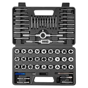 VEVOR Tap and Die Set, 60-Piece Metric and SAE Sizes M3 to M12, #4 to 1/2", with Coarse and Fine Thread Taps and Dies, Wrench, Carrying Case and Complete Accessories, for Threading and Rethreading