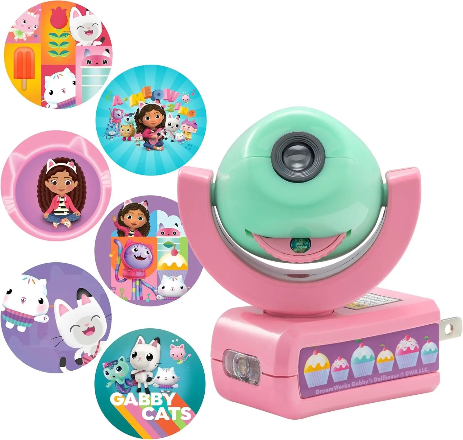 Projectables Gabby's Dollhouse LED Kids Night Light, Projector, Nightlight Plugs Into Wall, Dusk to Dawn Sensor, for Bedroom, Bathroom, Playroom, Toyroom, 80079