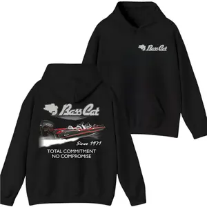 Bass Boat Fishing Hoodie, High Speed Tournament Angler Pullover with Performance Bass Boat Graphic, Perfect Gift for Fishermen Who Love Fast Boats & Freshwater Fishing