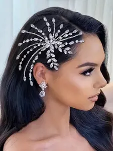 Elegant Bridal Hair Comb With Rhinestone Side Comb For Wedding, Party, Prom Royal Tiaras