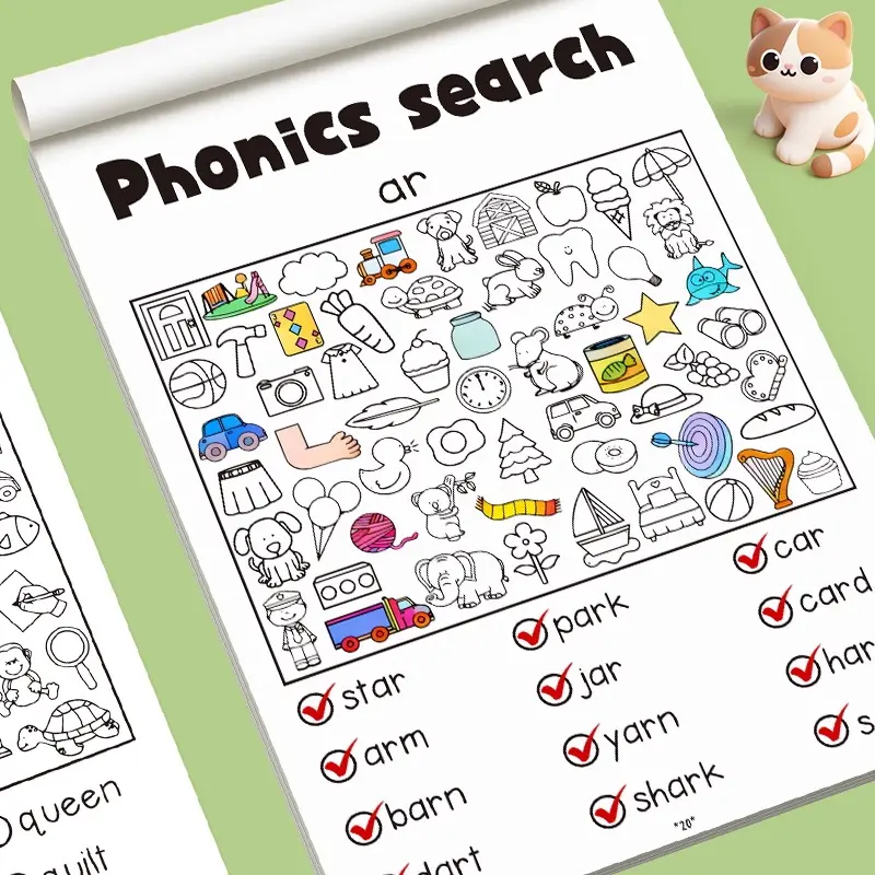 Safety Certified Phonics Scavenger Hunt, Us & Eu Standards, Fun Sight Words Montessori Brain Games, Travel-Friendly Early Learning Kit, Learning Materials
