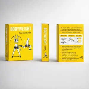 Fitness Deck Bodyweight Exercise Cards - No Ads No Subscription Just 62 Durable Waterproof Cards for Bodyweight Exercises and Stretches