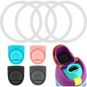 4 count Water Bottle Seal Circle & 4 count  Stopper,  O Circle Lid Gasket  for  Free Sip 19oz 24oz 32oz 40oz, Cap Mouth Plug Gasket Accessories,