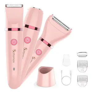 Summer Gift for Girlfriend,Bikini, Underarm & Inner Thigh Trimming, Must Have for Swimming & Dating, Hatteker 3-in-1 Women's Electric Shaver, Portable Shaver for Arms, Legs & Body Hair Trimming, USB-Rechargeable Gentle Trimmer with Replacement Heads,