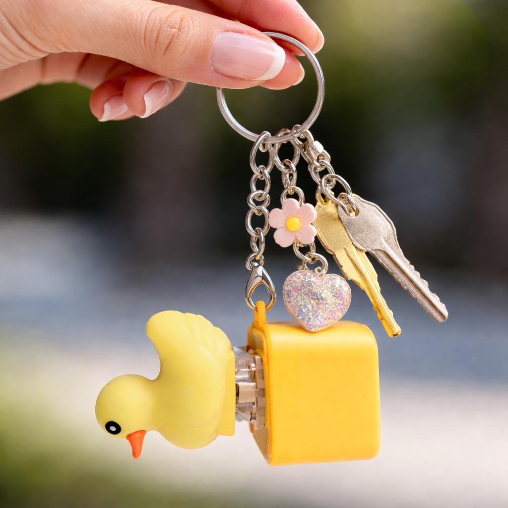 Quacking Duck ASMR Fidget Toy | Rechargeable Light-Up Keychain Gift