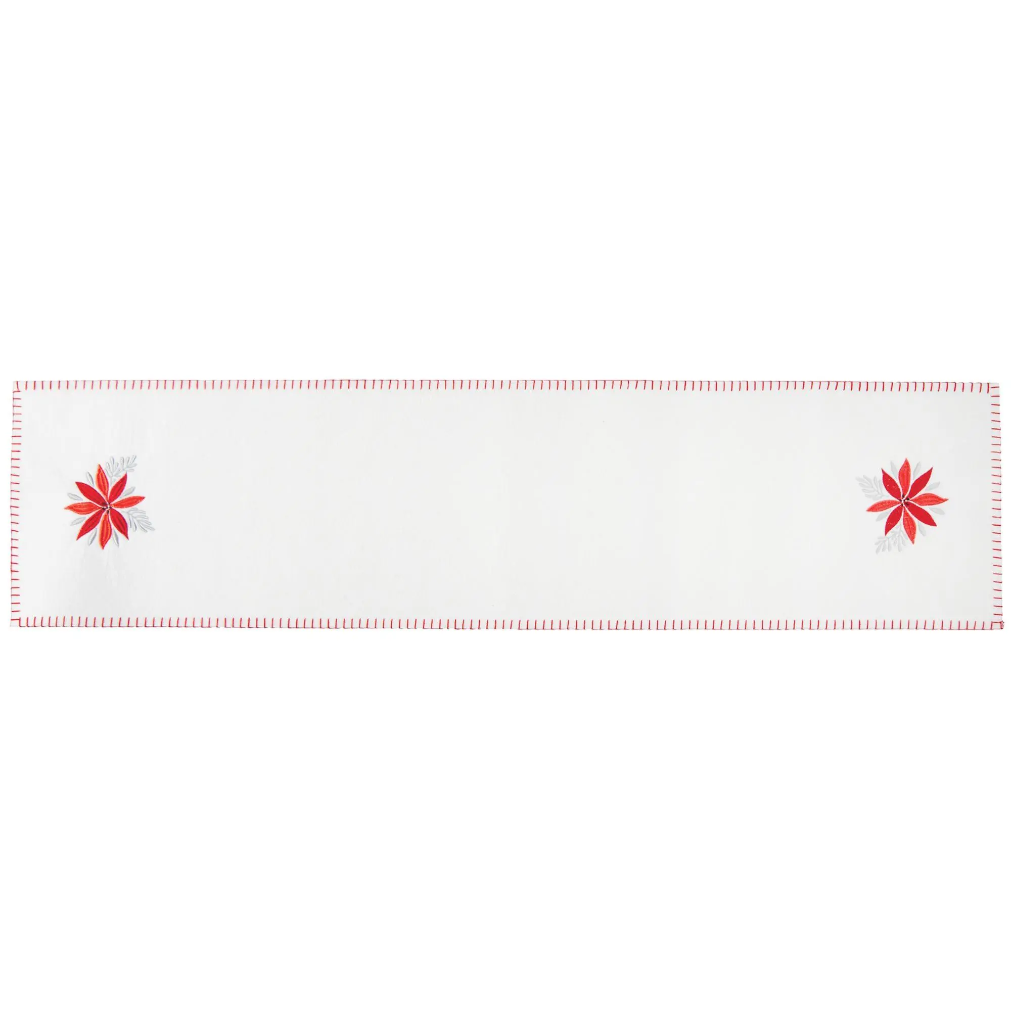 12" x 47.25" Poinsettia Felt Table Runner by Valerie