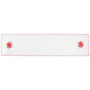 12" x 47.25" Poinsettia Felt Table Runner by Valerie