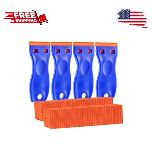 4 PCS Plastic Razor Blade Scraper and 120 PCS Plastic Razor Blades