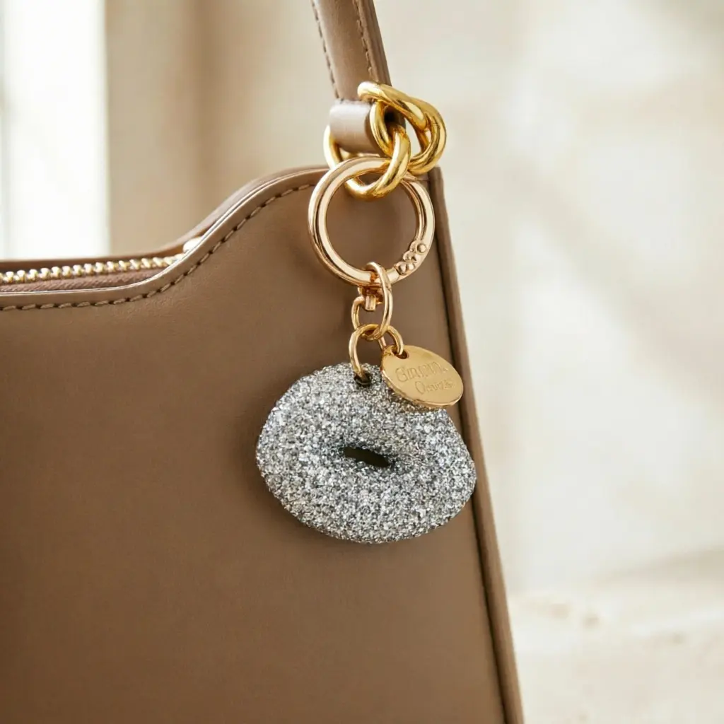 Women's Pout Lips Rhinestone Bag Charm Keychain - Sparkly Crystal-Encrusted Lip Accessory with Engraved Tag, Gold Spring Ring, Bling Fashion Item for Handbags, Cute Birthday Party Favor Gift, Bag Charm Keychains, Bling Decor