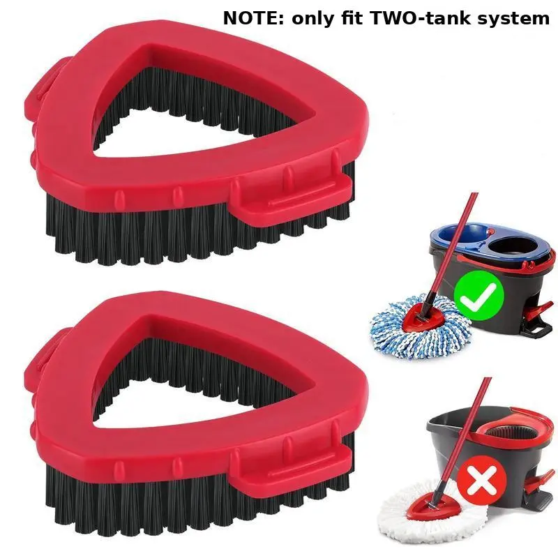 Scrub Brush Head Refills for OCeda RinseClean 2-Tank System Hard Bristle Triangle Floor Scrubber for Bathroom Tile & Shower Cleaning