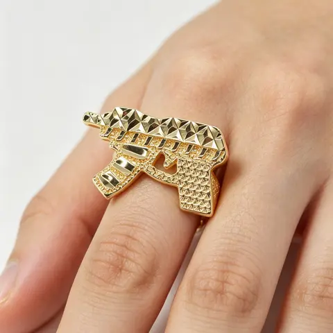 1pc Fashion Hip Hop Punk Gun Ring, Punk Style Ring, Fashion Rings, Copper Statement Ring, Statement Rings, Perfect for Rock Parties, Music Festivals, Halloween, Easter, Christmas, Ideal Gift for Family and Friends