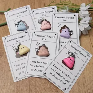 Emotional Support Poo Keychain – Funny Mini Poop Buddy Charm for Anxiety Relief & Motivation | Cute Gag Gift for Friends, Coworkers, or Yourself!