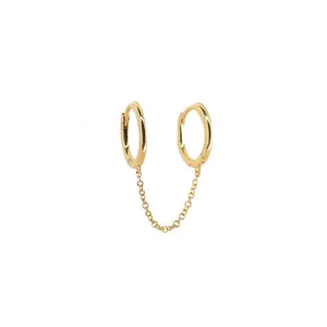 Gold Chained Hoops