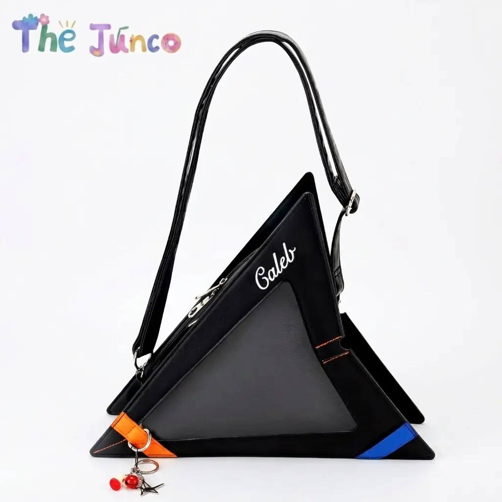 THE JUNCO Original Love and Deepspace Caleb "Light Meal Edition" ITA Bag – Black Compact Crossbody Shoulder Bag with Clear Window for Pin Display, Lightweight Design, Ideal Everyday Bag for Daily Outings & Commute