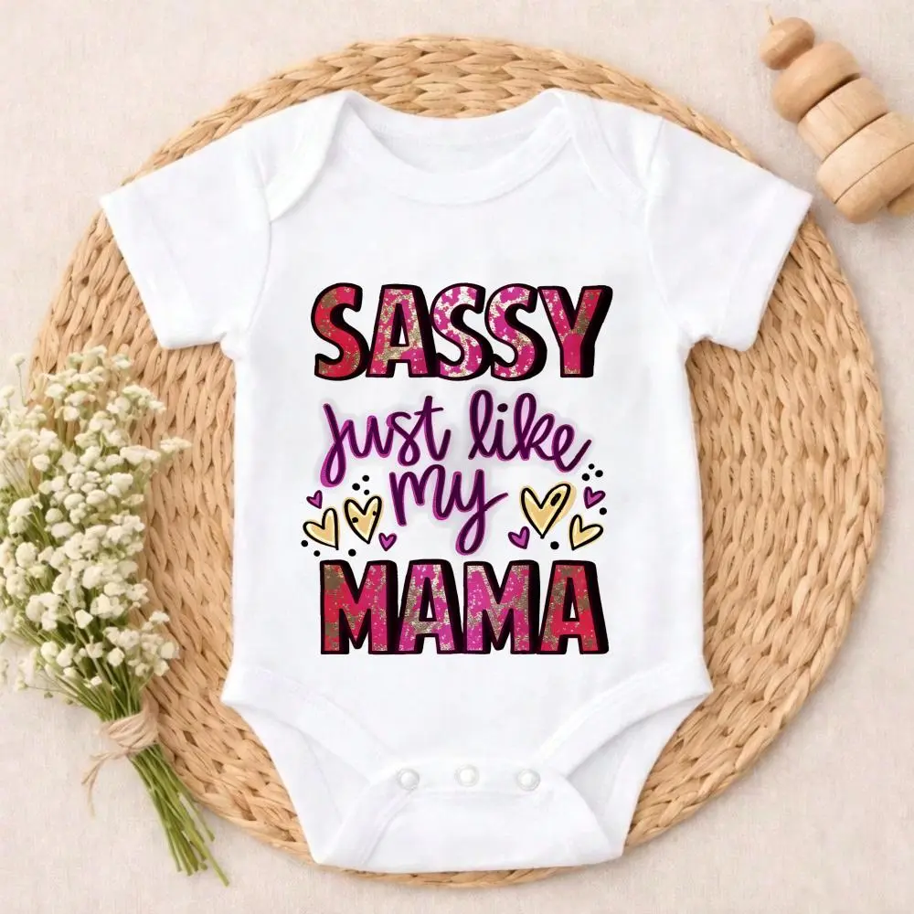 Unisex Infant Soft Cotton Snaps-Fasten Romper Suit - Short-Sleeve Cute Print Playwear, Breathable Valentine Gift for 0-3 Months & 0-24M Kids' Tops, Short Sleeve Tops