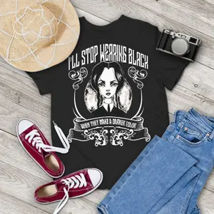 I’ll Stop Wearing Black When They Make A Darker Color Vintage T-Shirt, Wednesday Addams Shirt, Gift Tee For You And Your Family